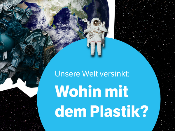 Weltkugel versinkt im Plastikmüll